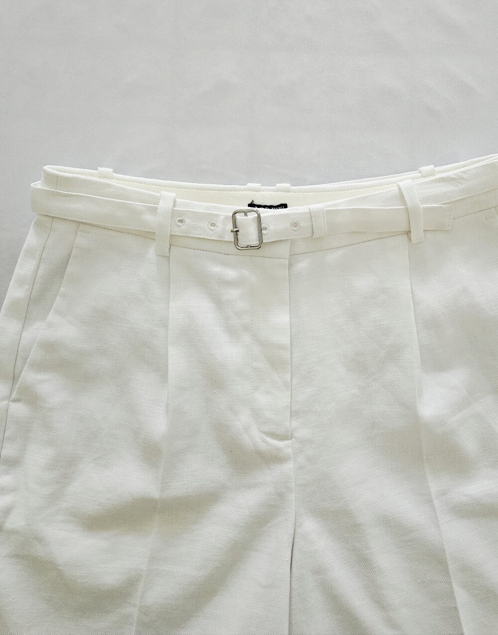 J. Crew Pleated 9" Trouser Shorts White Linen Blend Belted 4 NWT - Picture 5 of 12